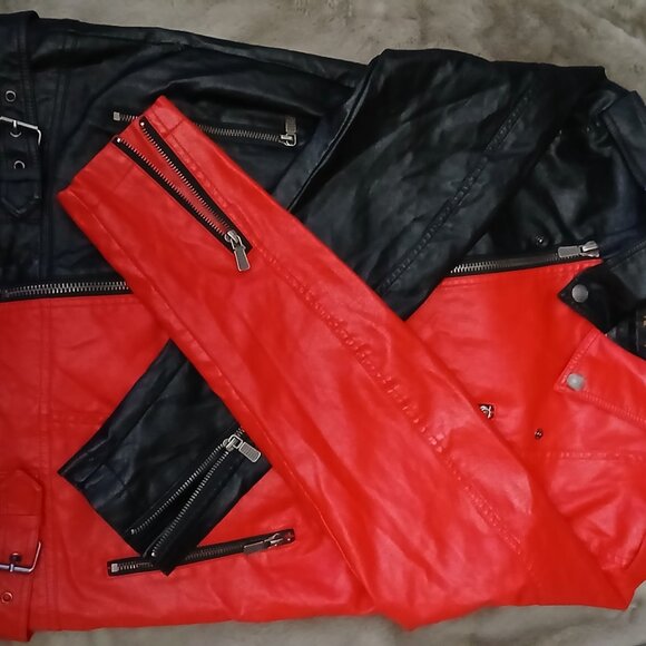 FREE SHIPPING! Beautiful Kleep Two-Tone Moto Jacket, Size Medium, Excellent, NWT - Picture 5 of 15